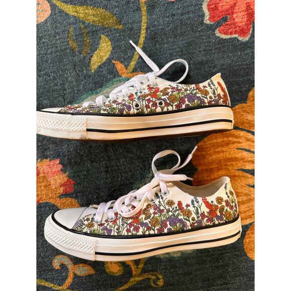 Converse All Star Floral Sneakers Size 7 - Picture 5 of 7